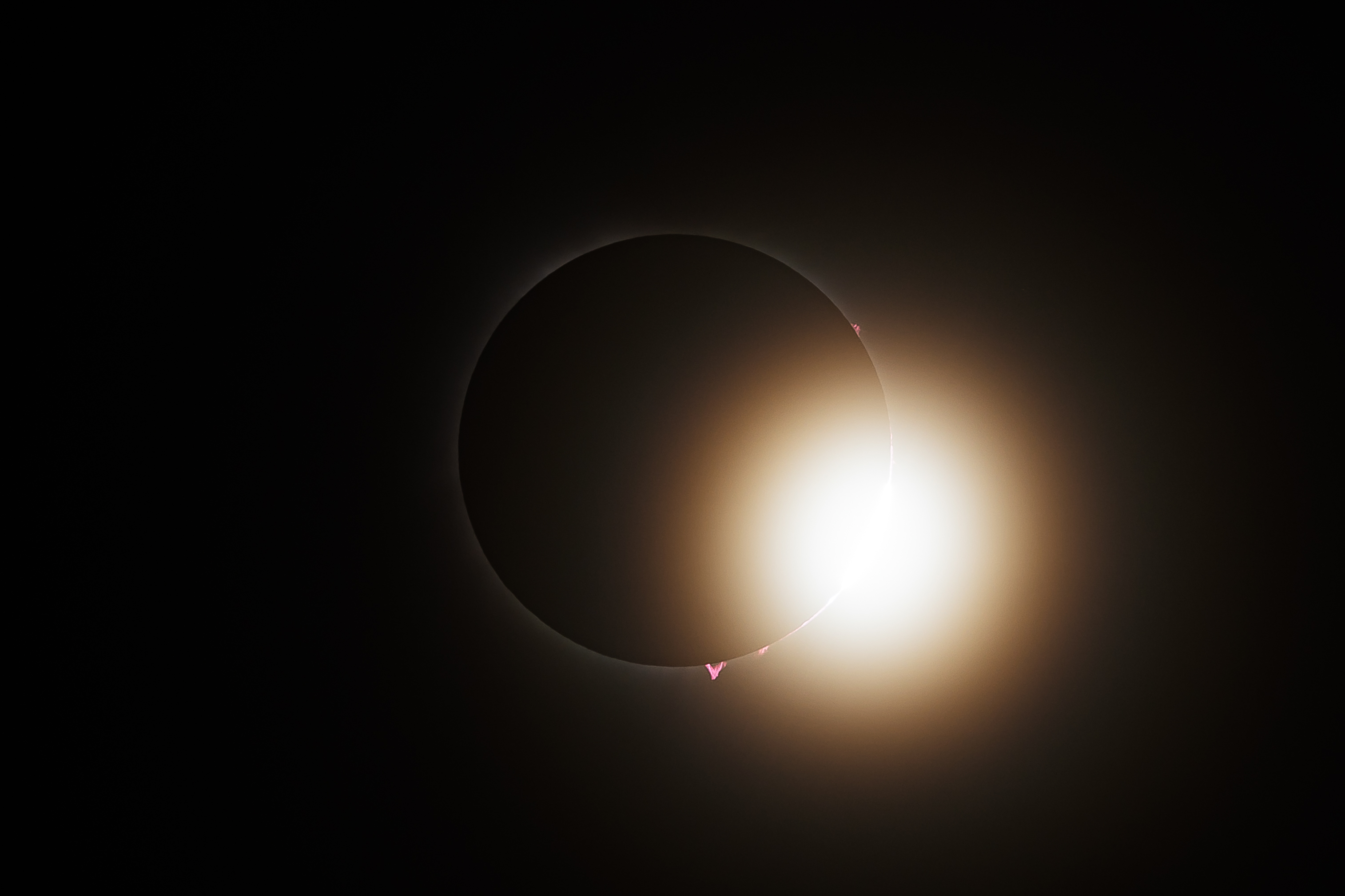 Diamond ring effect during the 2024 total solar eclipse.