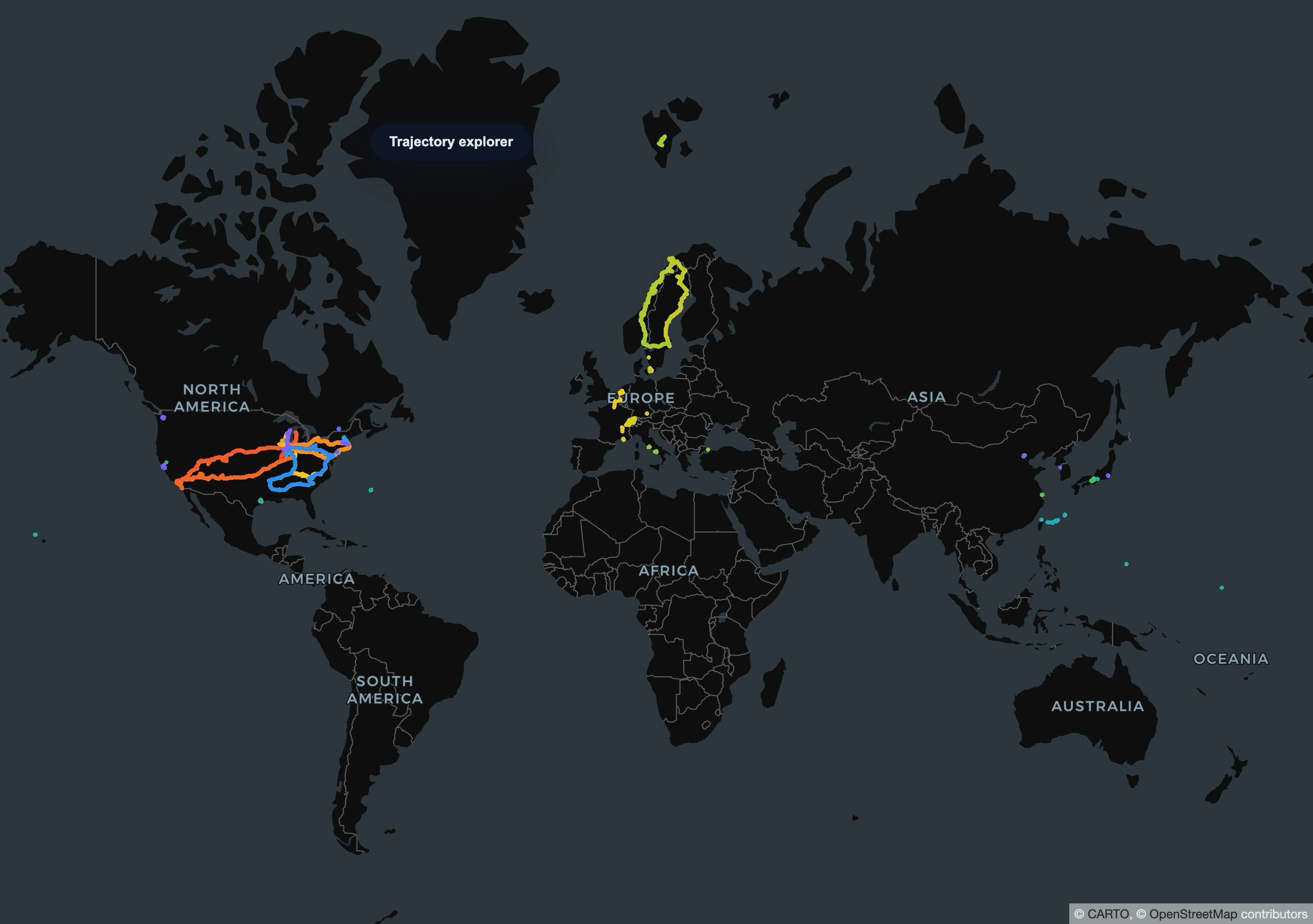 Global rainbow-tinted world map